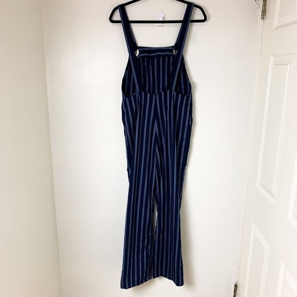 STONE ROW FUTURE ME BLUE STRIPED OVERALL JUMPSUIT S - Picture 8 of 10